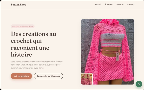 Aperçu du site Senan Shop